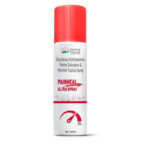 PAINHEAL ULTRA SPRAY 6X55GM78.80ML (Diclofenac Diethylamine methyl salicylate menthol topical spray)