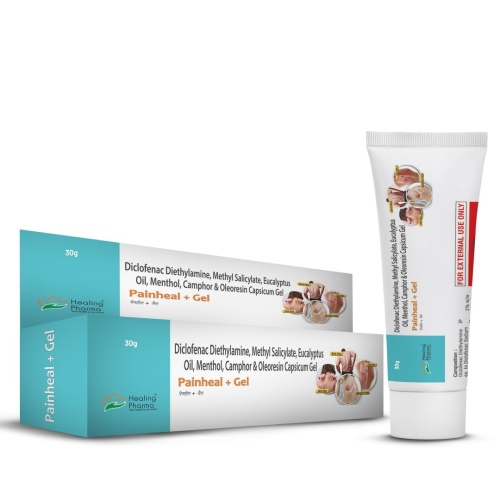 PAINHEAL + GEL 10X30GM (Diclofenac Diethylamine, methyl salicylate, Eucalyptus Oil, Menthol, Camphor, Oleoresin Capsicum gel)