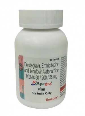SPEGRA 90таб (Долутегравир 50мг, Эмтрицитабин 200мг, Тенофовир алафенамид 25мг)